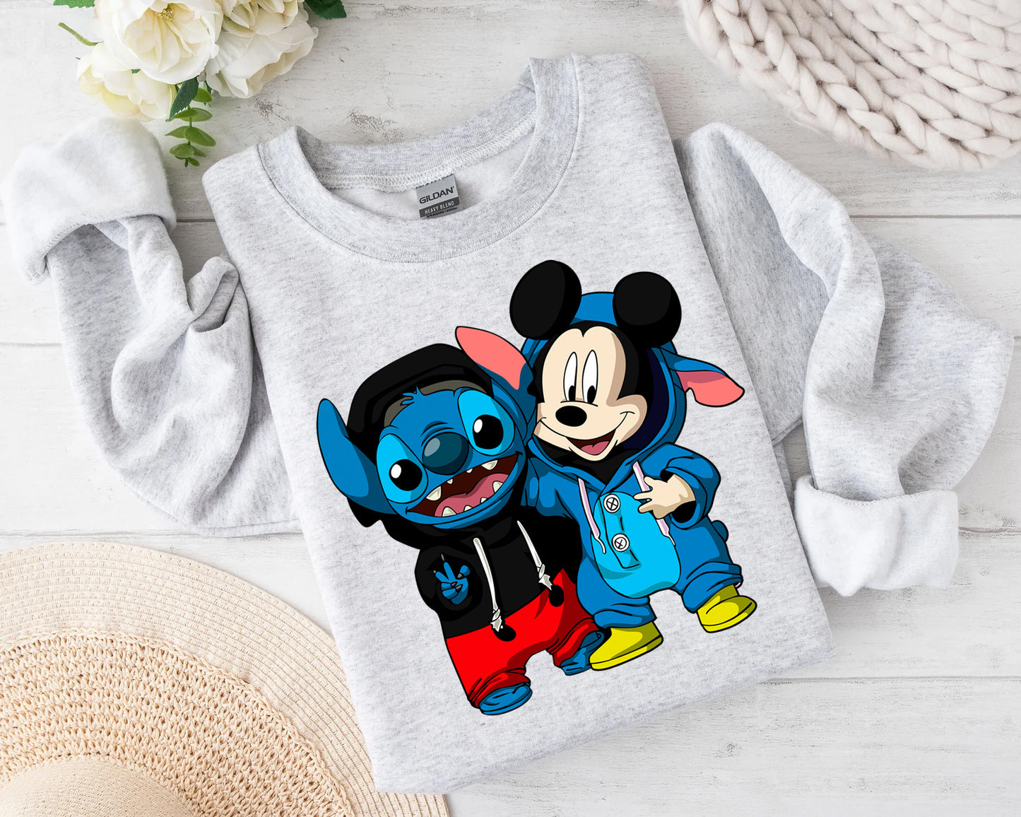 Mickey And Stich Crewneck Sweater