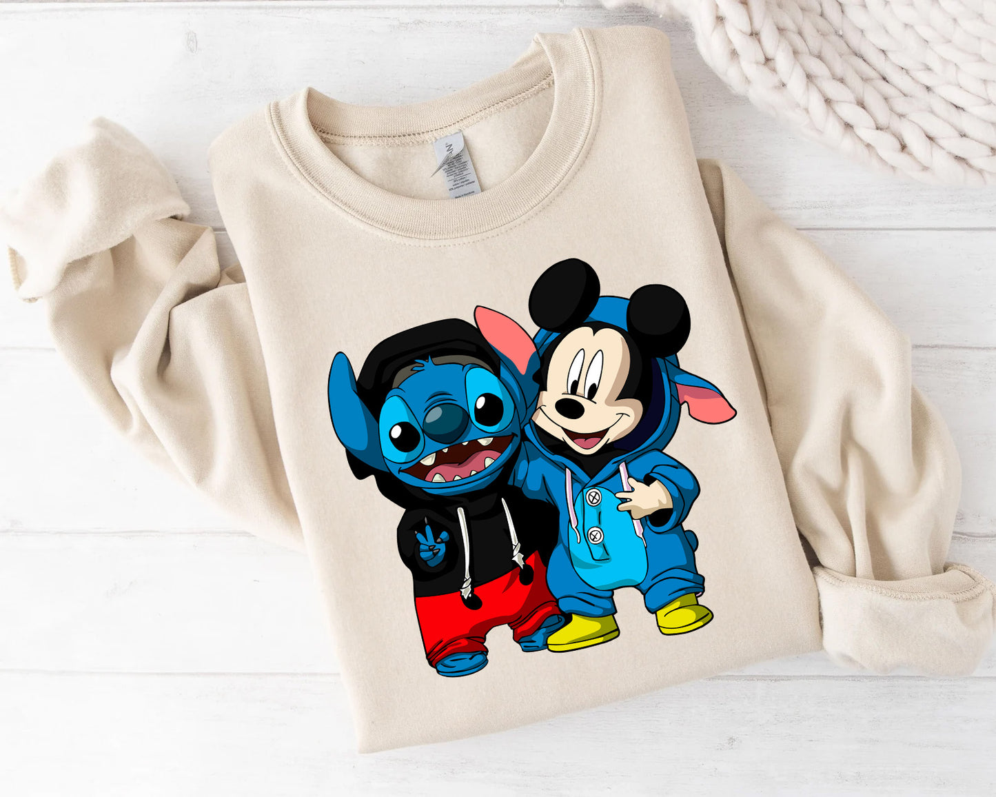 Mickey And Stich Crewneck Sweater